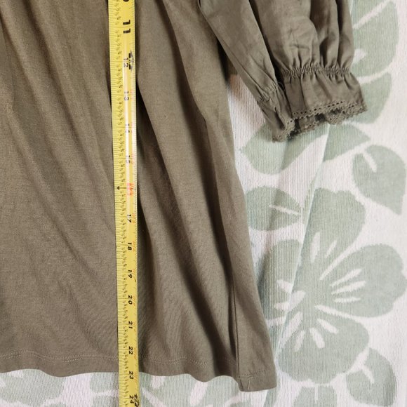 NWT J. Crew Puffed Sleeve Woven Lace Top Women's XS Olive Green‎ Cottagecore - Picture 9 of 10